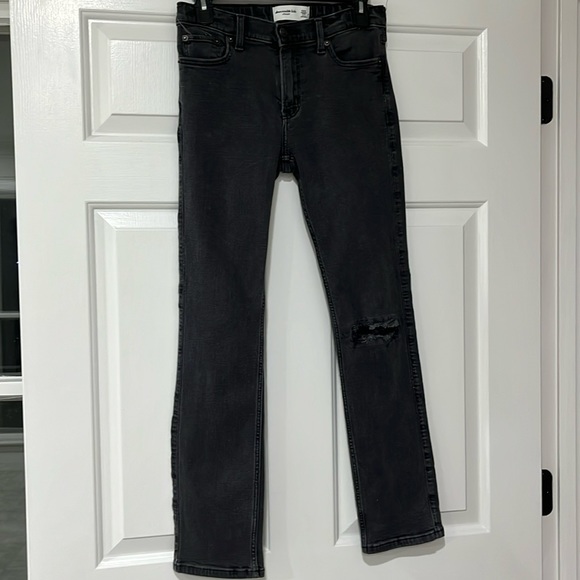 Abercrombie Boys Jeans Size 11/12 Long Blackish Gray in Color - Picture 1 of 9